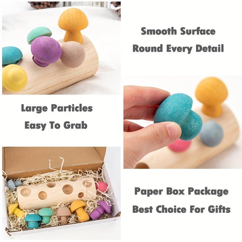 Wooden Toy Mushroom Picking Game for Babies