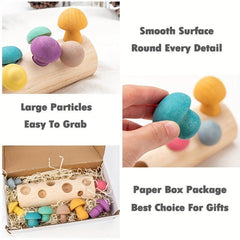Wooden Toy Mushroom Picking Game for Babies