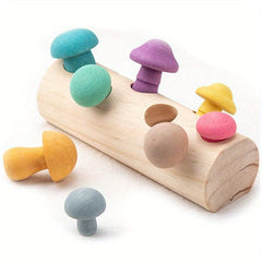 Wooden Toy Mushroom Picking Game for Babies