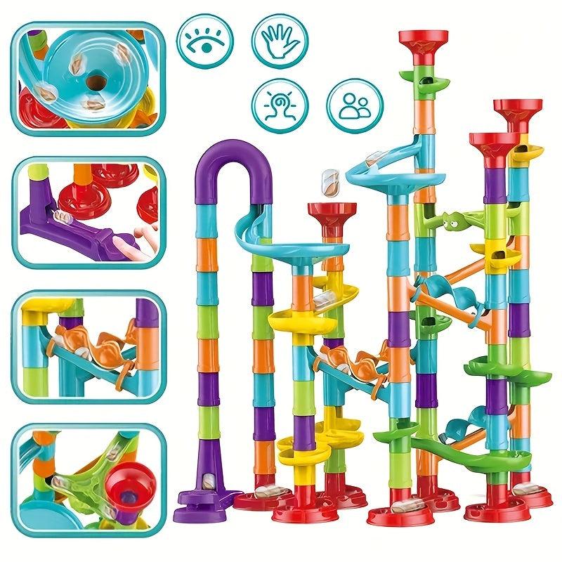 3D Building Blocks Splicing Toy with Rolling Ball Tracks