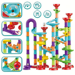 3D Building Blocks Splicing Toy with Rolling Ball Tracks