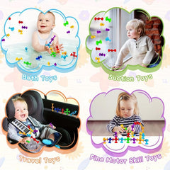 Silicone Sucker Toys 40 Pcs for Baby Bath Toddler Travel STEM Toys