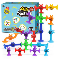 Silicone Sucker Toys 40 Pcs for Baby Bath Toddler Travel STEM Toys