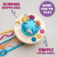 Silicone Teething Toy Sensory String Baby Rattle