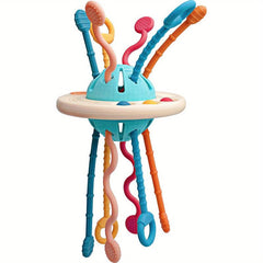 Silicone Teething Toy Sensory String Baby Rattle