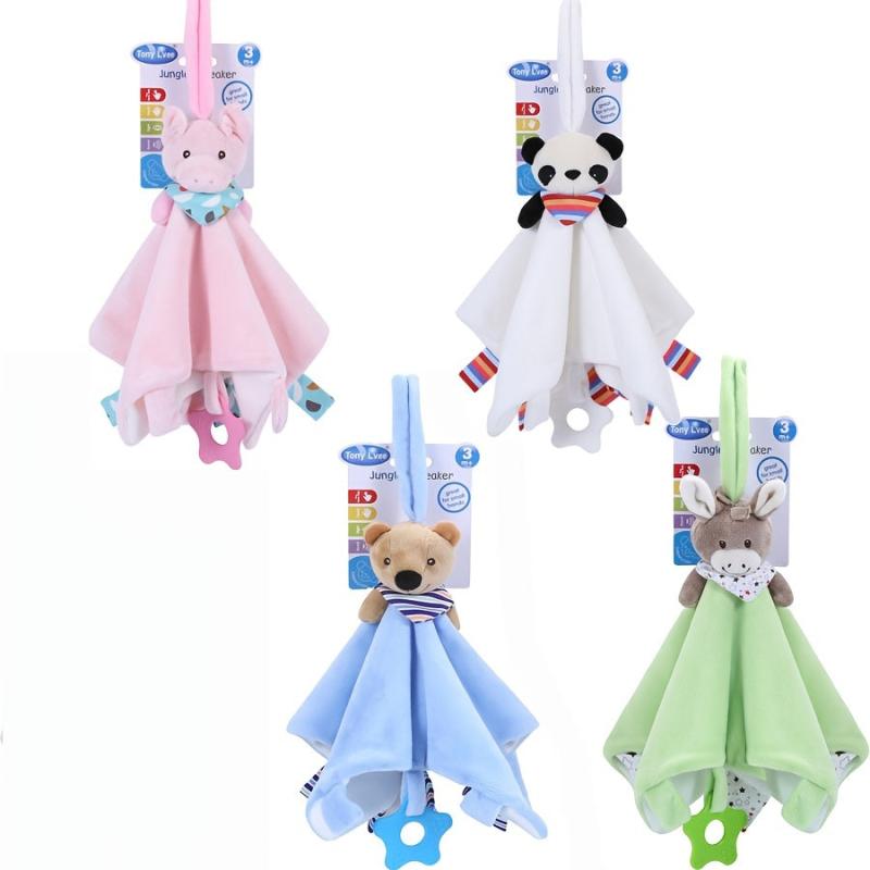 Cute Animal Soothing Towel Baby Stroller Hanging Toy