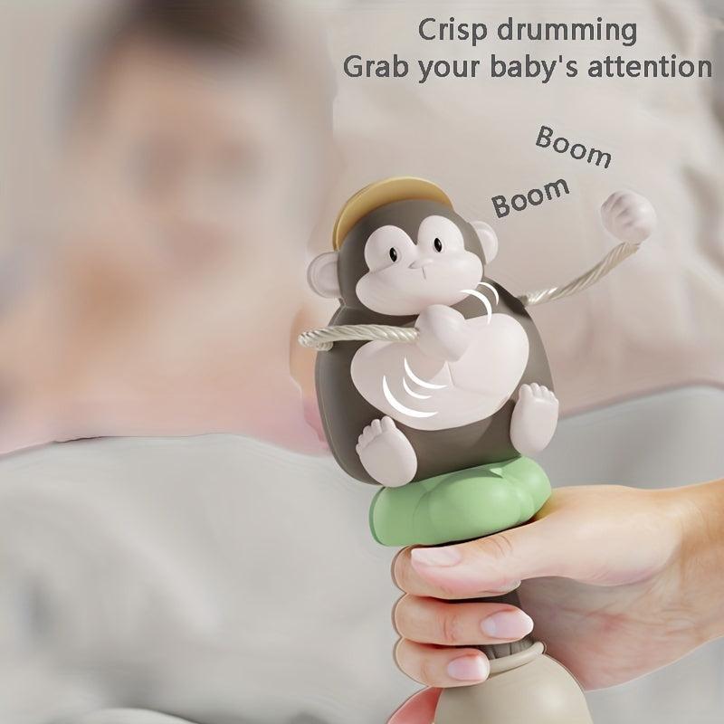 Baby Rattle Toy with Big Wave Drum - Easy to Grasp and Gnaw
