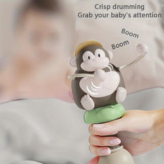 Baby Rattle Toy with Big Wave Drum - Easy to Grasp and Gnaw