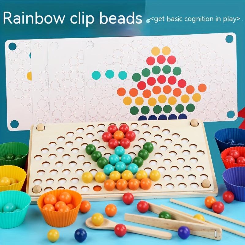 Rainbow Clip Ball Toy Montessori Toy Improves Finger Control Skills