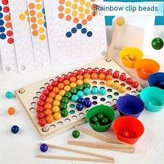Rainbow Clip Ball Toy Montessori Toy Improves Finger Control Skills