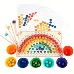 Rainbow Clip Ball Toy Montessori Toy Improves Finger Control Skills