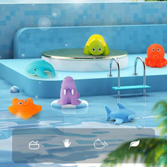 6pcs Mold Free Baby Bath Toys Animals Montessori Toys