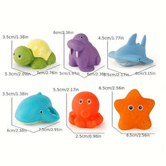 6pcs Mold Free Baby Bath Toys Animals Montessori Toys