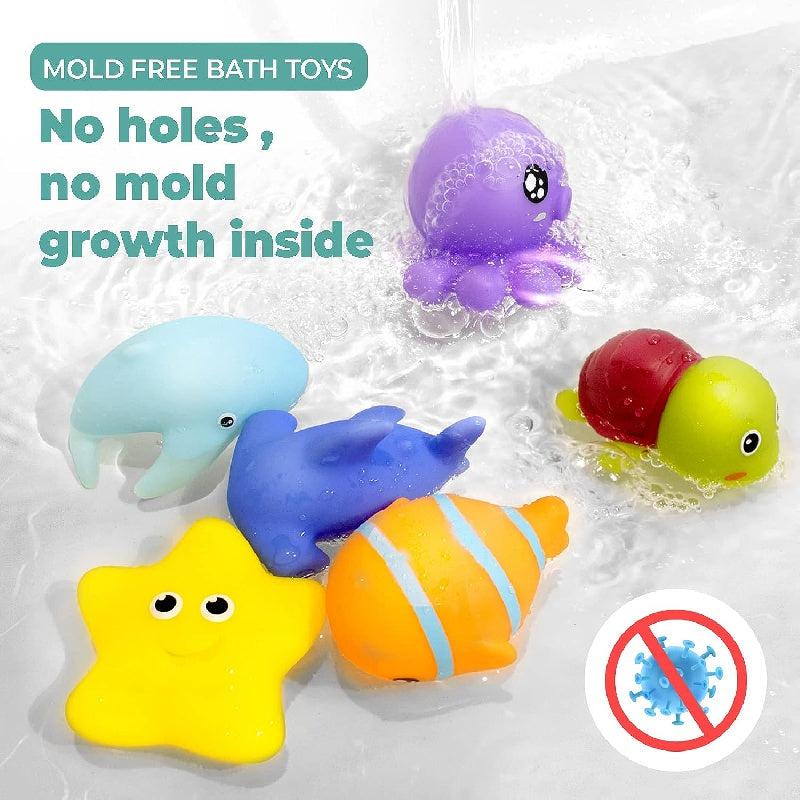 6pcs Mold Free Baby Bath Toys Animals Montessori Toys