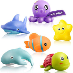 6pcs Mold Free Baby Bath Toys Animals Montessori Toys