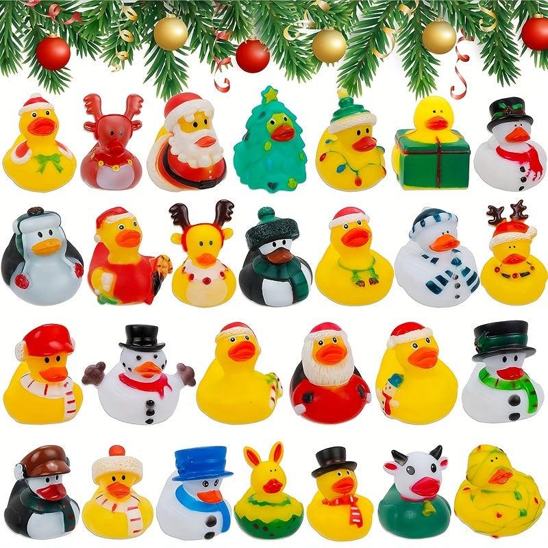30pcs Christmas Duck Kids Rubber Ducks Bath Toys Boys Girls Xmas Decor