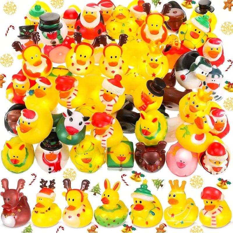 30pcs Christmas Duck Kids Rubber Ducks Bath Toys Boys Girls Xmas Decor