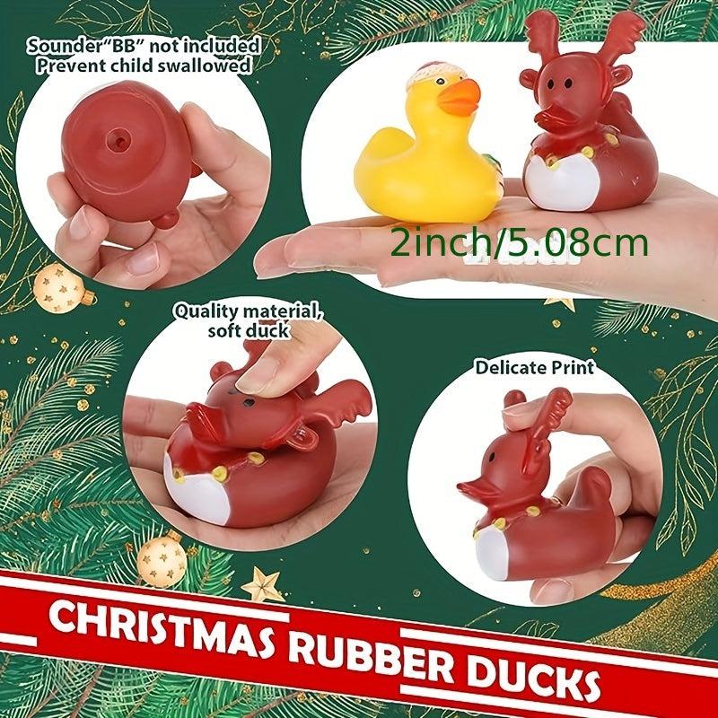 30pcs Christmas Duck Kids Rubber Ducks Bath Toys Boys Girls Xmas Decor