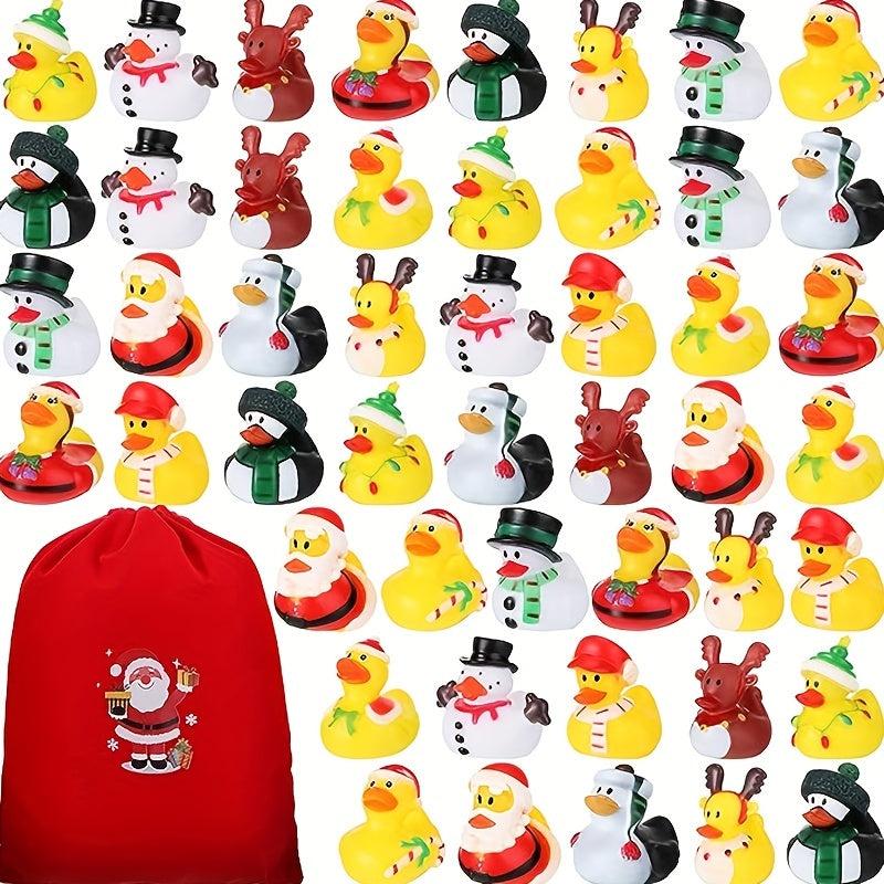 30pcs Christmas Duck Kids Rubber Ducks Bath Toys Boys Girls Xmas Decor