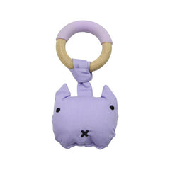 Wooden Bunny Kitten Baby Rattle Toy Gift