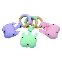 Wooden Bunny Kitten Baby Rattle Toy Gift