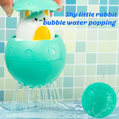 Baby Bath Toys Organizer Water Squirting Rabbit & Wind Up Duck