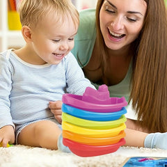 Kids Bathroom Rainbow Boat Jenga Set