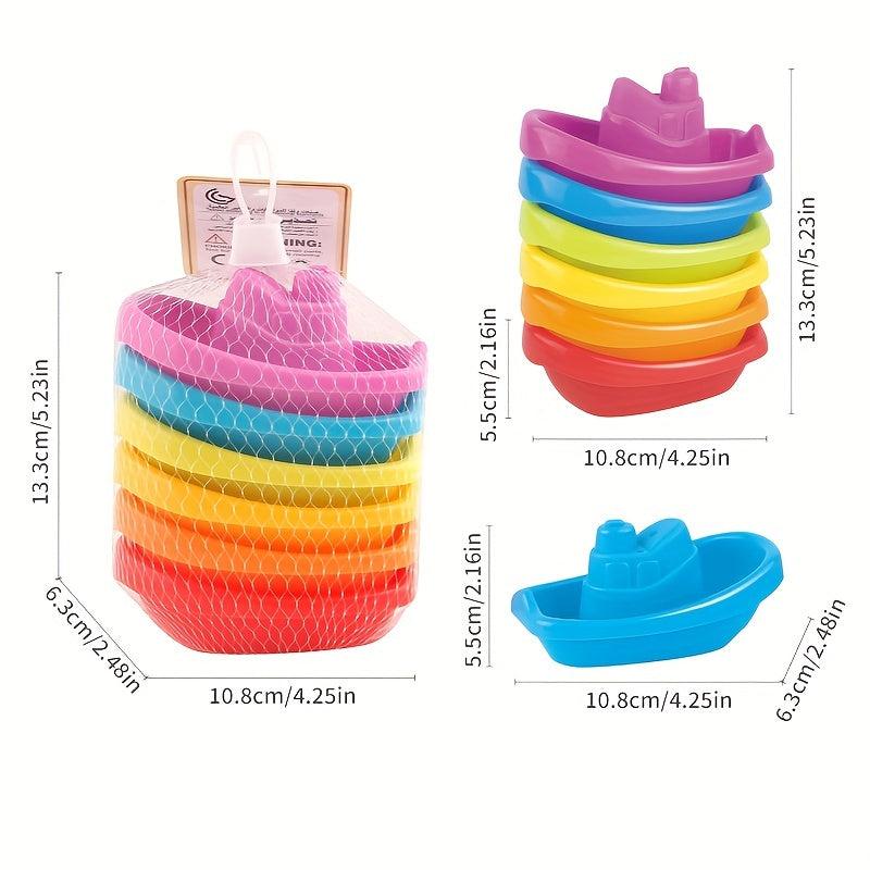 Kids Bathroom Rainbow Boat Jenga Set