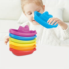 Kids Bathroom Rainbow Boat Jenga Set