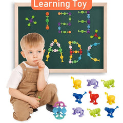 9pc Animal Silicone Building Blocks Baby Suction Cup Toys
