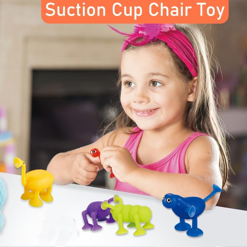 9pc Animal Silicone Building Blocks Baby Suction Cup Toys