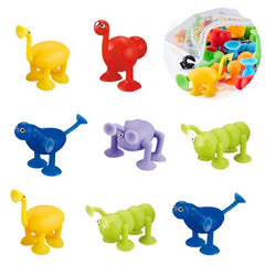 9pc Animal Silicone Building Blocks Baby Suction Cup Toys
