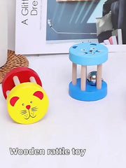 Wooden Children's Early Education Hand Rocking Cage Bell Toy