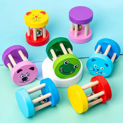 Wooden Children's Early Education Hand Rocking Cage Bell Toy