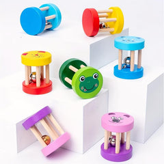 Wooden Children's Early Education Hand Rocking Cage Bell Toy