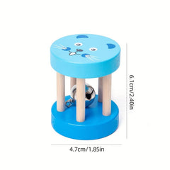 Wooden Children's Early Education Hand Rocking Cage Bell Toy