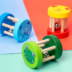 Wooden Children's Early Education Hand Rocking Cage Bell Toy