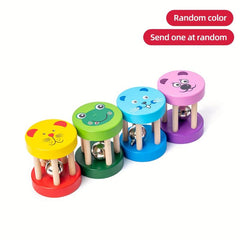 Wooden Children's Early Education Hand Rocking Cage Bell Toy