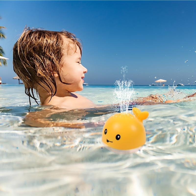 Whale Bath Toy Sprinkler for Kids, Induction Light Up Bathtub Toys