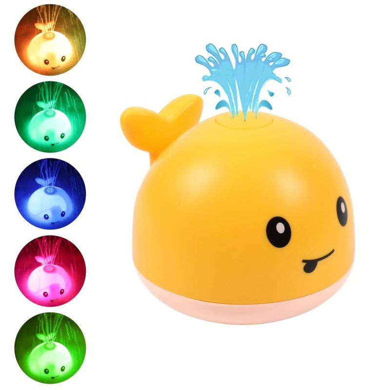 Whale Bath Toy Sprinkler for Kids, Induction Light Up Bathtub Toys