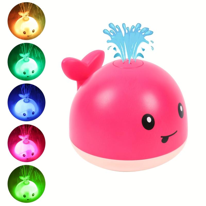 Whale Bath Toy Sprinkler for Kids, Induction Light Up Bathtub Toys