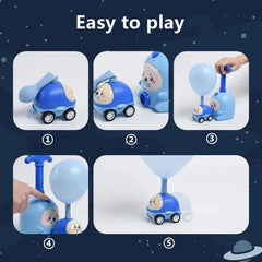 Kids Rocket Balloon Launcher Set Educational Air Power Car Science Toy