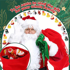 24pcs Christmas Duck Kids Rubber Ducks Bath Toys Boys Girls Christmas Decor