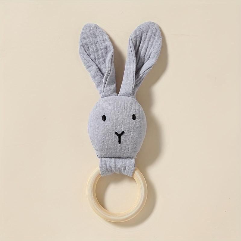 Baby Soothing Towel Doll with Wooden Ring