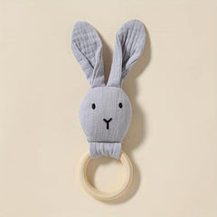 Baby Soothing Towel Doll with Wooden Ring