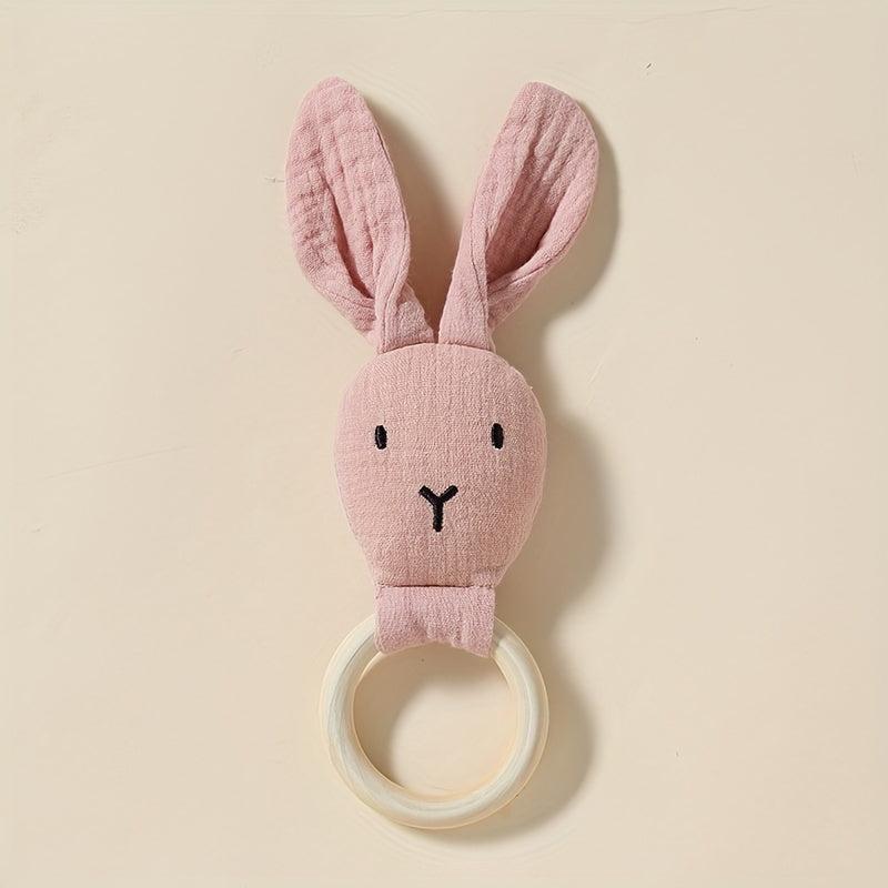 Baby Soothing Towel Doll with Wooden Ring