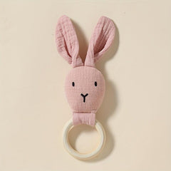 Baby Soothing Towel Doll with Wooden Ring