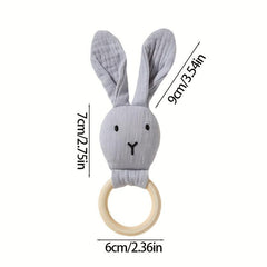 Baby Soothing Towel Doll with Wooden Ring