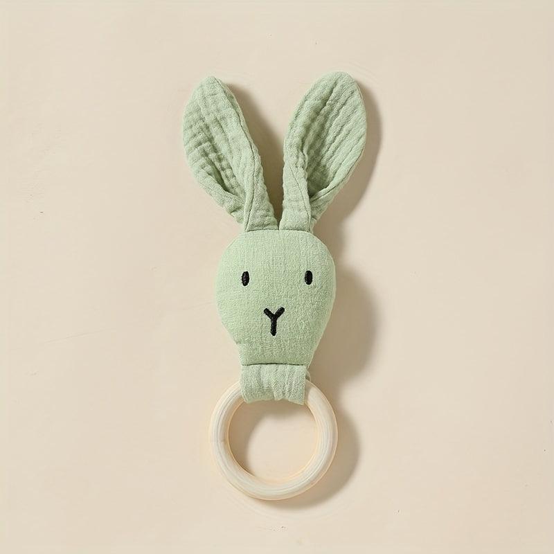 Baby Soothing Towel Doll with Wooden Ring