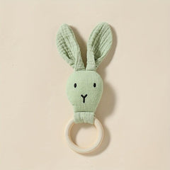 Baby Soothing Towel Doll with Wooden Ring